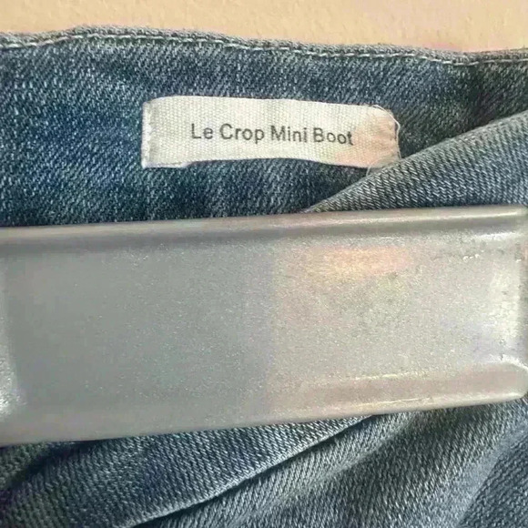Frame Denim Le Crop Mini Bootcut Raw Hem Jeans Size 26 Blue jeans detail on leg - Picture 3 of 9